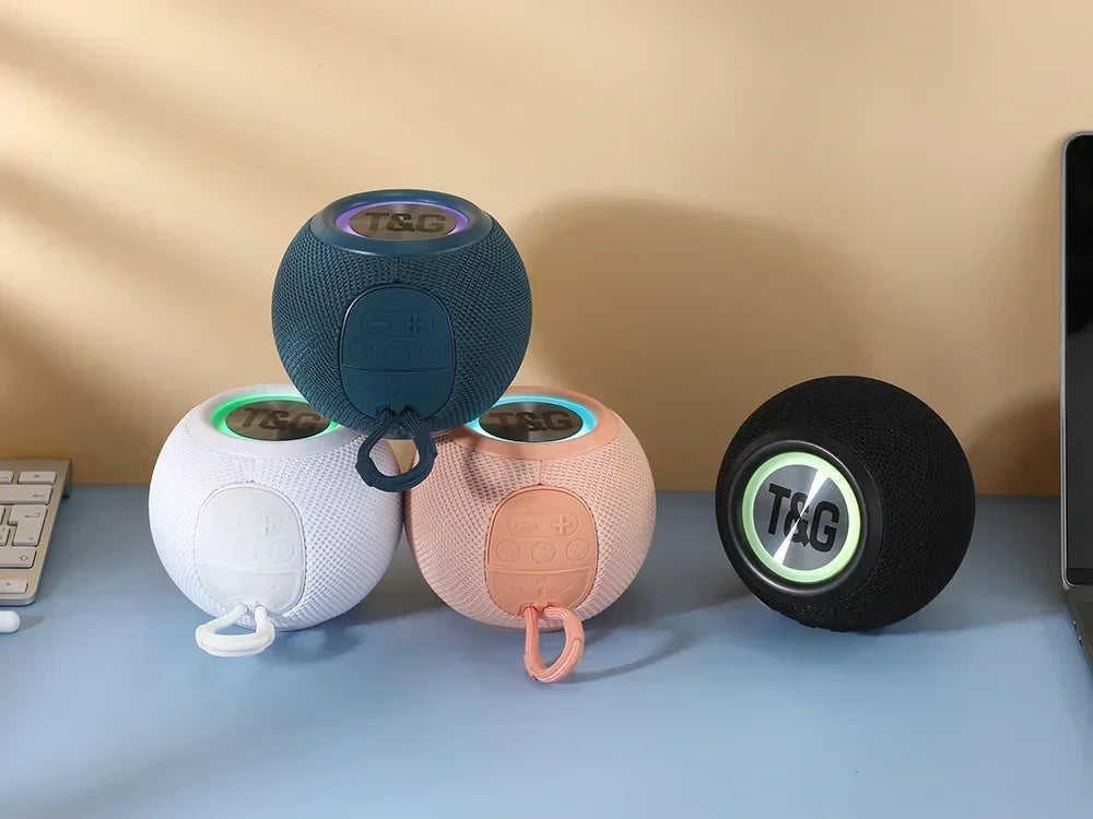 T&G TG337 Bluetooth Speaker Portable TWS Wireless Mini Bass Boombox LED Loudspeaker IPX7 Outdoor Music Player Support BT AUX FM