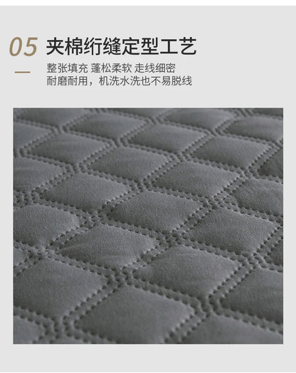 New Quilted Waterproof Mattress Cover Solid Color Waterproof Antibacterial Breathable Elastic Band Fixed Mattress Cover.