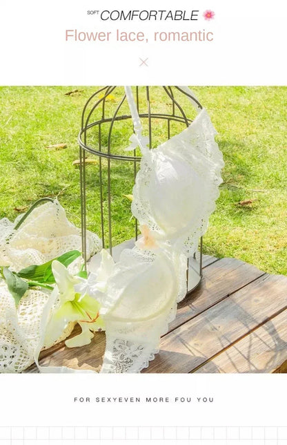 BANERDANI Light Luxury French Pure Desire Triangle Cup Breathable New Spring/summer Breathable Sexy Lace Not Empty Cup Bra Cover.