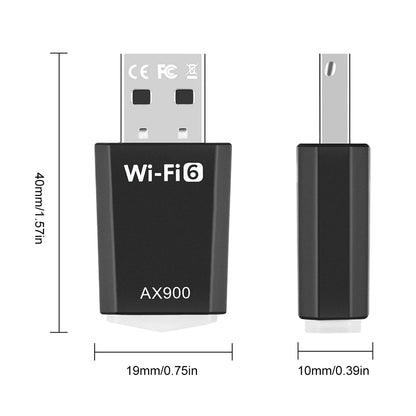 AX900 Driver-Free Wireless Network Card Dual-Band WiFi 6 USB Adapter 900Mbps WiFi Adaptador 2.4G&5GHz for Laptop Windows 7 10 11.