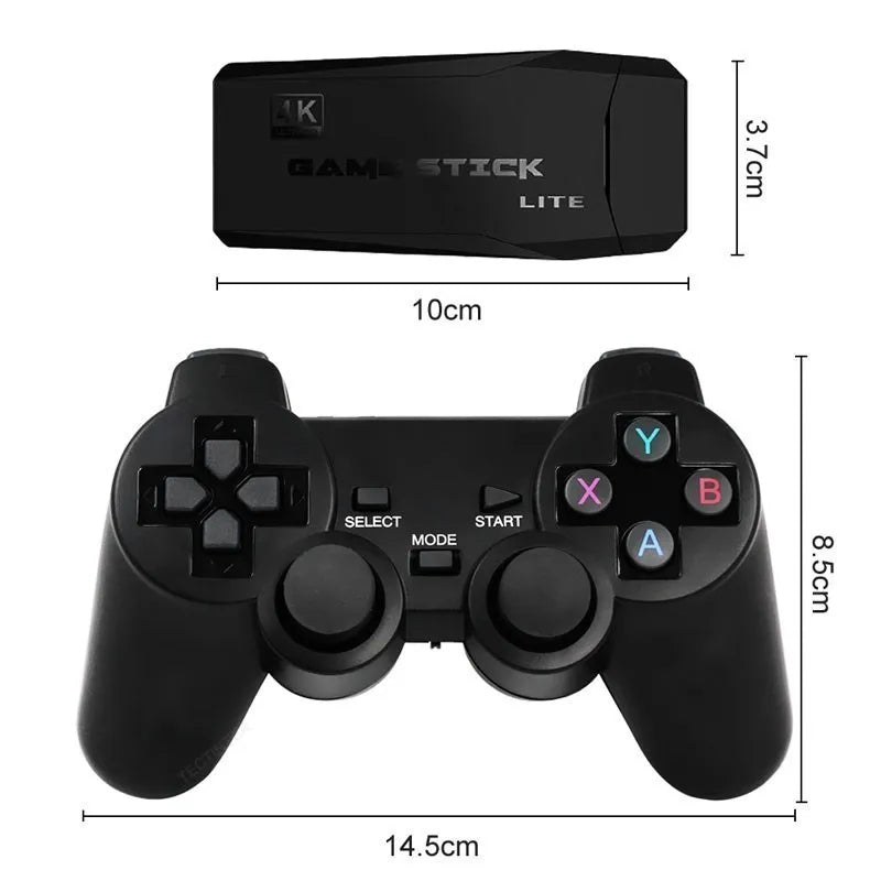 M8 4K TV Game Stick Video Game Console Built-in 40000 Games Wireless Gamepads Controller TV Retro Handheld Game Player for PS1.