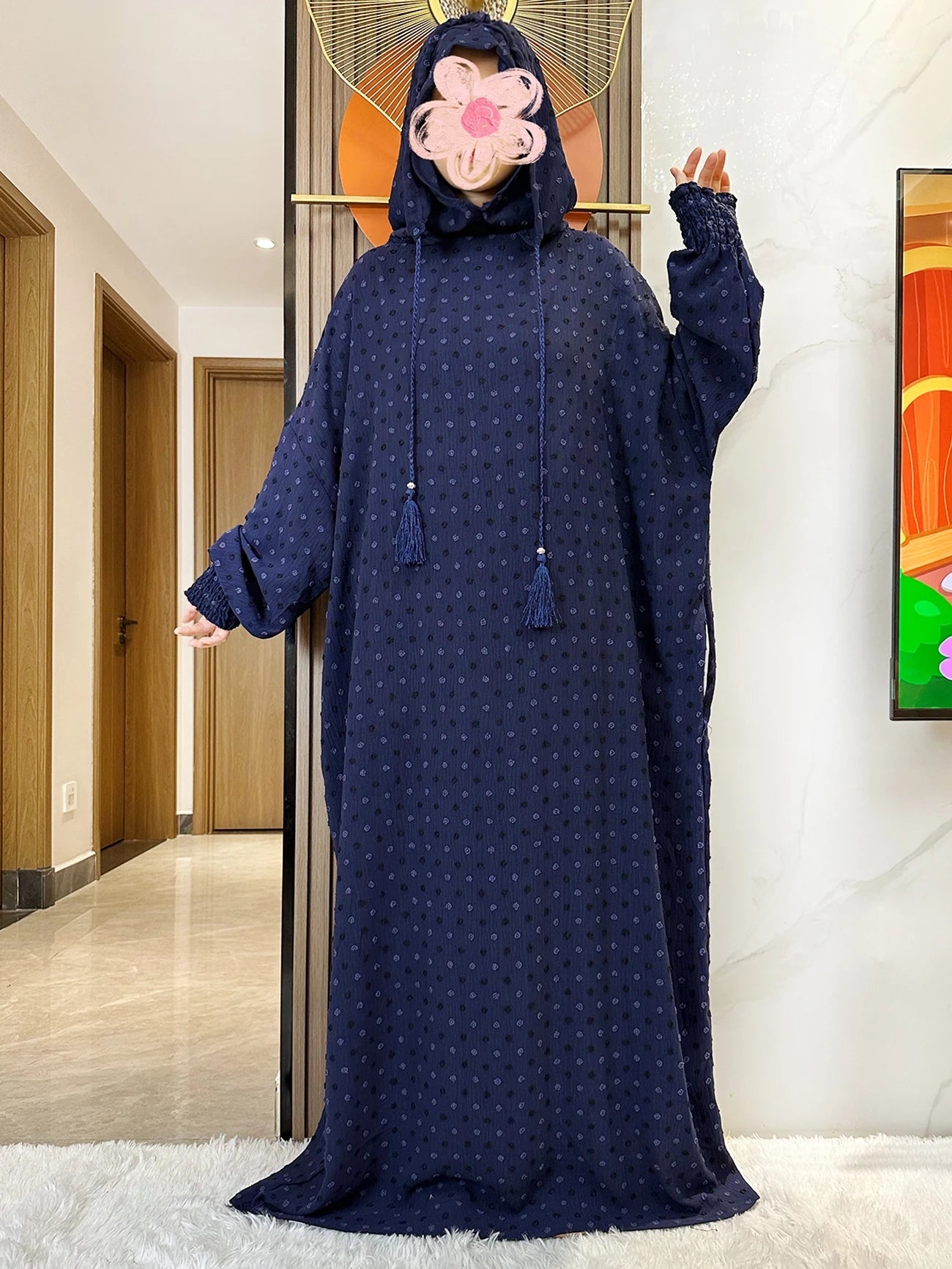 Latest Ramadan Soft Cotton Prayer Abaya Double Hats Dubai Turkey Islam Prayer Clothes Fabric Dresses Islam Women Dress Kaftan.