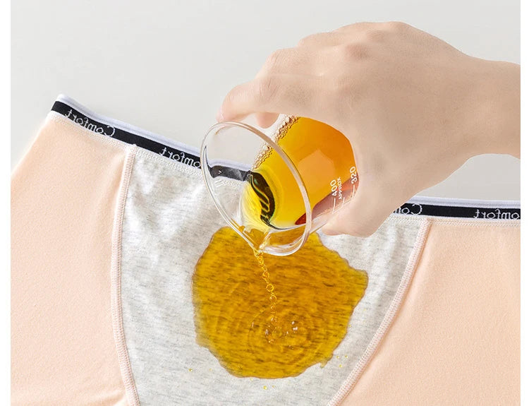 3pcs Cotton Women's Menstrual Panties Physiological Pants Leak Proof Underwear Ladies Period Panty High Waist Safety Briefs.