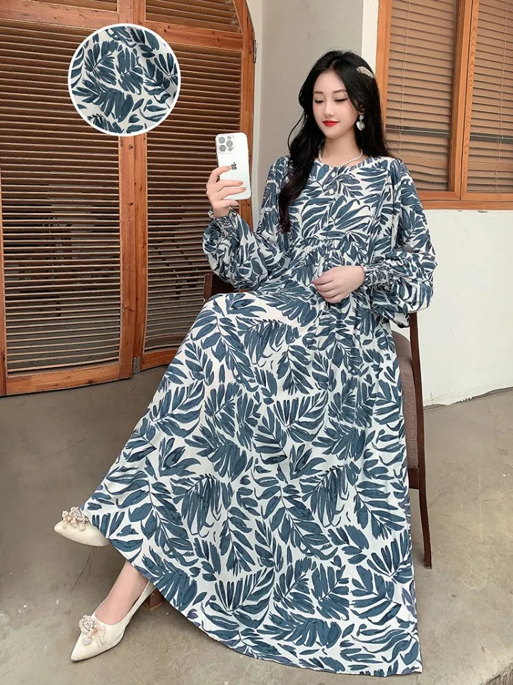 Kleid Frauen Kleidung plus Größe Frühling Sommer böhmischen Strand koreanischen Stil Blumen Vintage Vestidos Robe lose Kleider übergroß.
