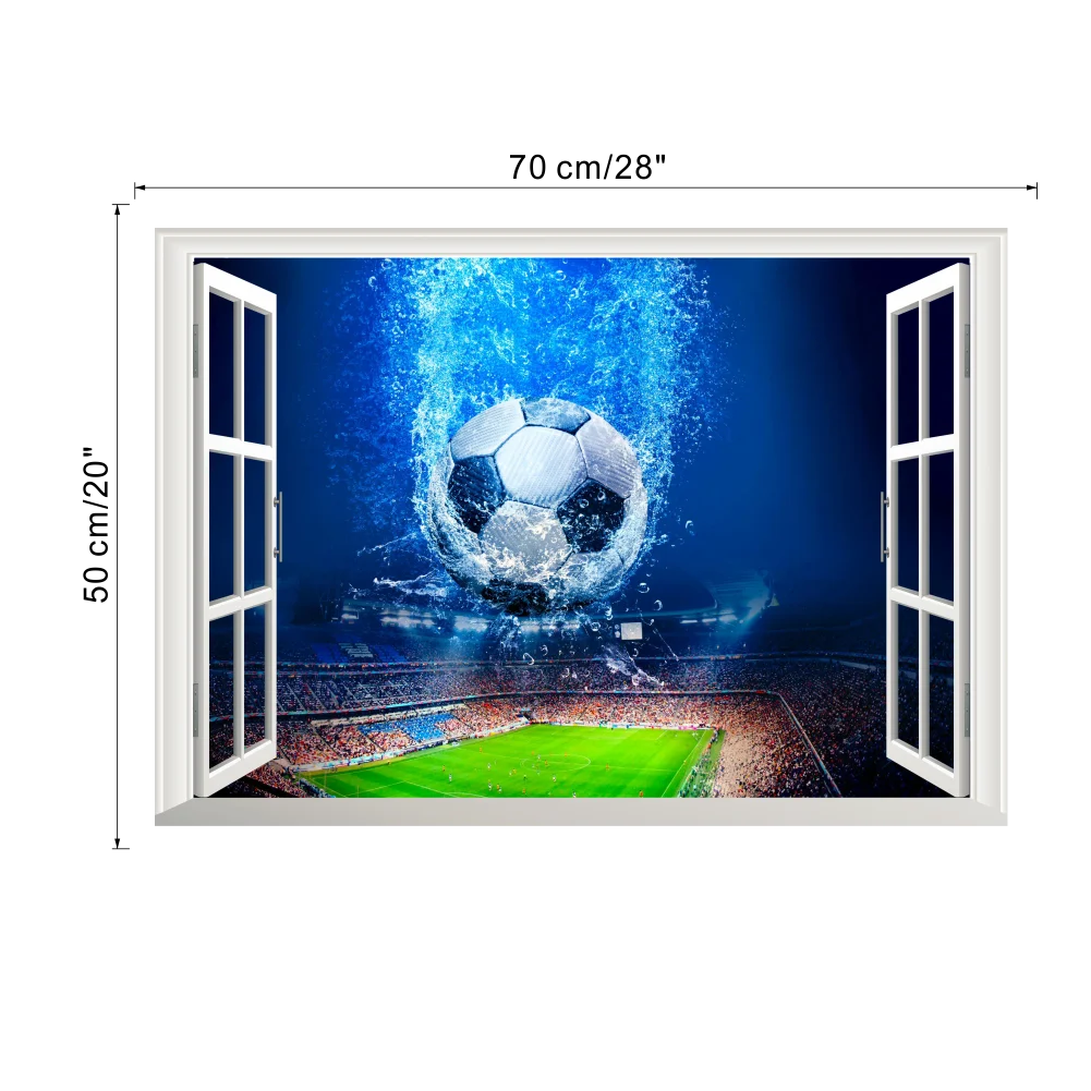 Creative Football PVC Wall Sticker Soccer Personalized Name Wall Decals For Kids Boys Room Mural Bedroom Decor Poster Art.