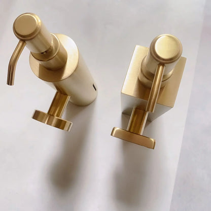 250 ml manueller Seifenspender aus gebürstetem Edelstahl zur Wandmontage, goldener schwarzer quadratischer runder Seifenspender für Hotelbadezimmer