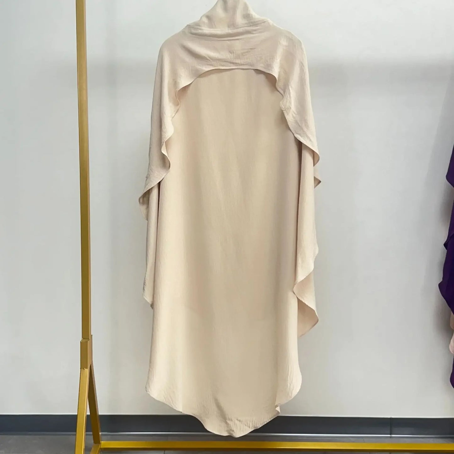 2025 Summer Muslim Women's Hijabs Traditional Soft Plain Scarf Khimar One Layer Stretch Soft Split Traditional Zip Chador