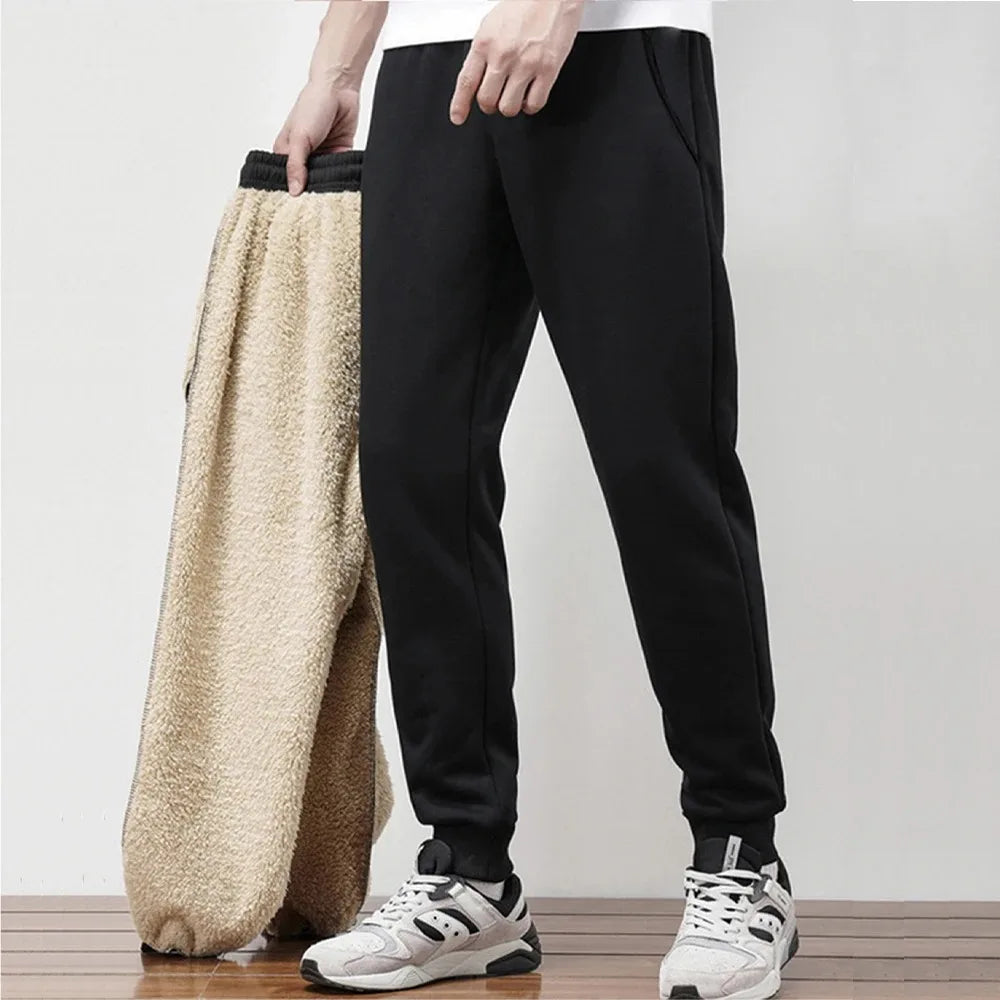 Men's Jogging Sports Pants Autumn Winter Thick Fleece Sweatpants Drawstring Outdoor Casual  Trousers Warm Daily Fitness Clothing.