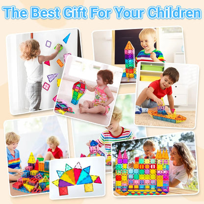 40/64/100PCS Magnetic Building Blocks Montessori  Educational Constructor Toys Set For Kids Game For Boys Girl Gifts.