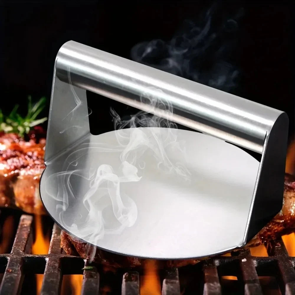 Stainless Steel Smash Burger Press Hamburger Patties Meat Masher Circular Meat Press Mold for Deli Meats Kitchen Accessories.