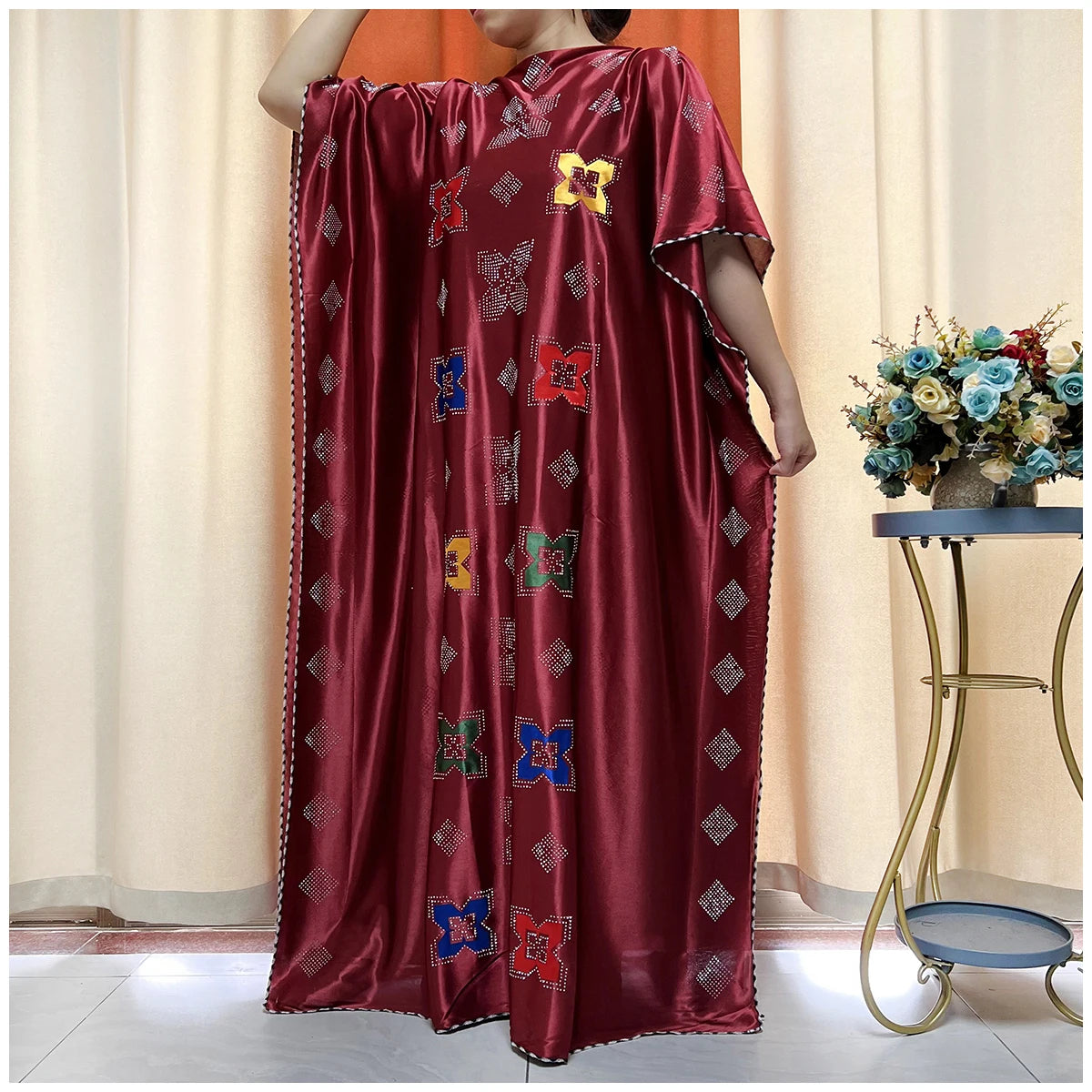 African Abaya For Women Kaftan islamic Clothing With Scarf African Women Dress Inlaid Mubarak Dubai Femme Luxury Muslim Dress.