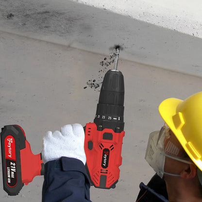 BRIEFNESS 21 V Akku-Bohrschrauber, 45 Nm, Elektroschrauber, Schnellspannbohrfutter, 2 Gänge, Geschwindigkeit, kabelloses Power-Treiber-Set mit Tragebox