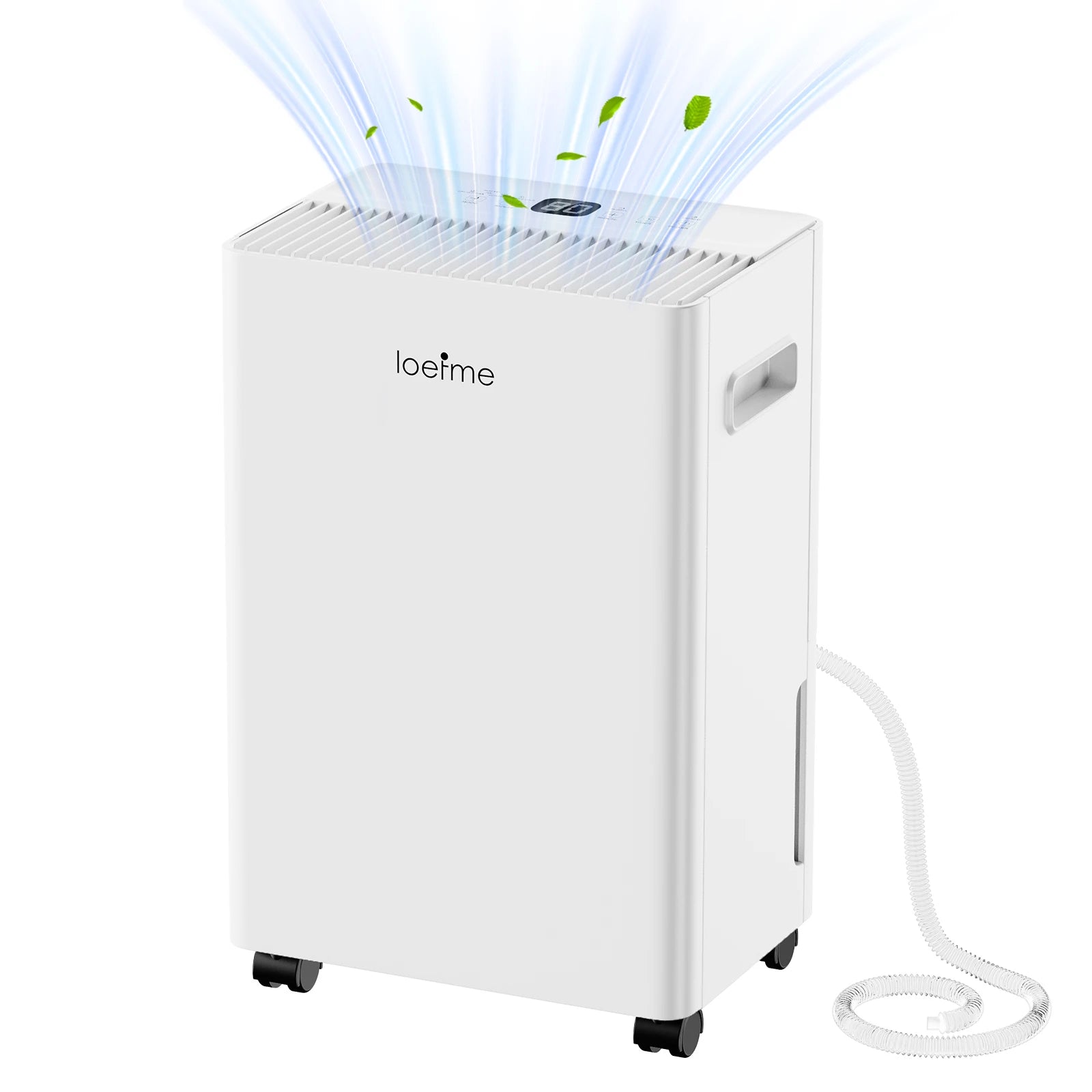 LOEFME 8L/Day Air Dehumidifier Moisture Absorbers Home Air Dryer 1.5L Water Tank with 3M Hose For Home Basement Rooms Bathrooms.