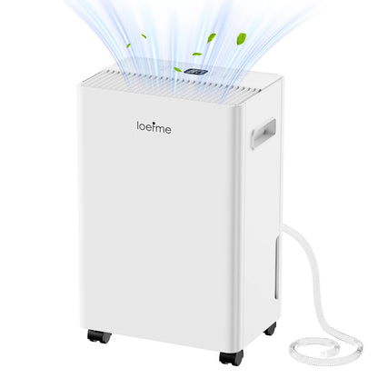 LOEFME 8L/Day Air Dehumidifier Moisture Absorbers Home Air Dryer 1.5L Water Tank with 3M Hose For Home Basement Rooms Bathrooms.