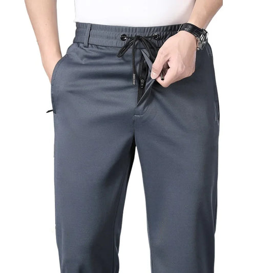 Big Size 10XL Winter Pants Men Fleece Lined Elastic Waist Strtch Trousers Male Thick Warm Straight Business Work Wear Plus Large.