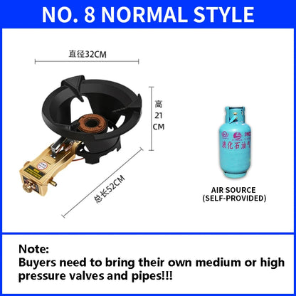Commercial High-pressure Gas Stove Single-hole High-pressure Liquefied Gas Stove for Hotel Restaurants 8#/10#