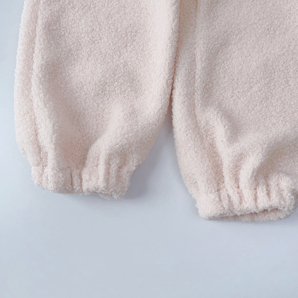 Bear Leader Girls' Set 2023 New Children's Autumn New Lamb Fleece Standing Collar Pullover Top+Pants Two Piece Kids' Fashion Set.