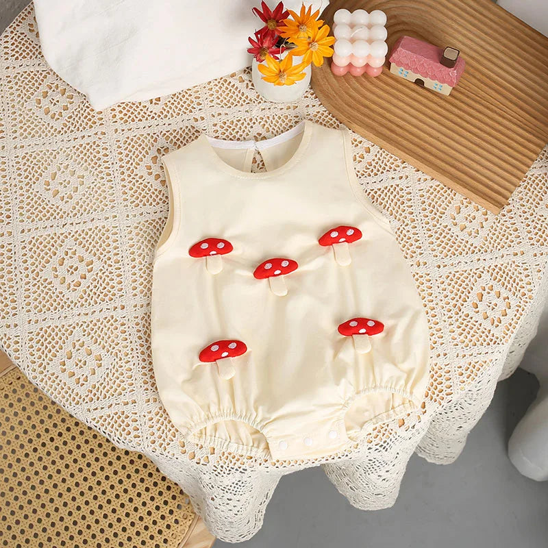 2024 Baby Sommer Kleidung 0-2 Y Infant Mädchen Niedlichen Cartoon Ärmellose Body Neugeborenen Overall Kleinkind Outwear.