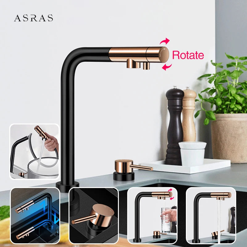 ASRAS Hidden Double Sinks Smart Purifying Kitchen Island Sinks Flip Cover Hidden 4mm Thickness Handmade kitchen Sinks