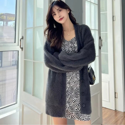 Winterkleidung für Damen, Strickjacke, koreanische Mode, Herbst 2022, modische Damenbekleidung, Neuankömmlinge, Vintage-Strickwaren, Langarm-Top