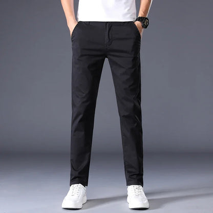 Thin Men's Pants Classic 7 Colors Summer New Casual Pant Business Fashion Stretch Cotton Slim Brand Male Trousers