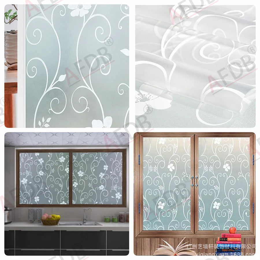 Frosted Self Adhesive Glass Window Film Privacy Protection Vinyl for Stained Glass Window Sticker Heat Insulation.