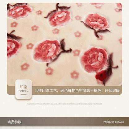 Flannel Blanket Double-deck Washable Quilt Siesta Keep Warm Double Person Thick Winter Soft Comfortable Plush Bed Sheet