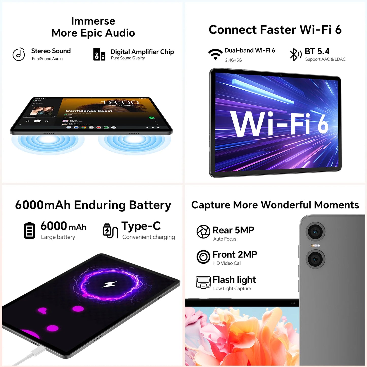 Teclast P30T Set 10.1" Tablet Android 14 T606 8-core Max 12GB RAM 128GB ROM 6000mAh Keyboard/Case/Mouse/Stylus/Headphone/Stand.