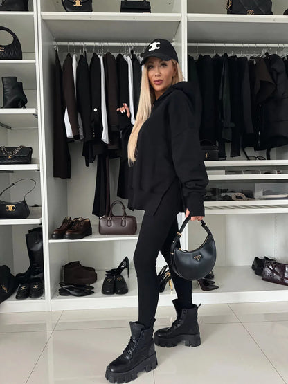 Women 2 Piece Set Hoddies Tracksuit Hooded Top & Pants Set Sweatshirts Suit Trouser Outfits Spring Jogging Sport Y2k Streetwear