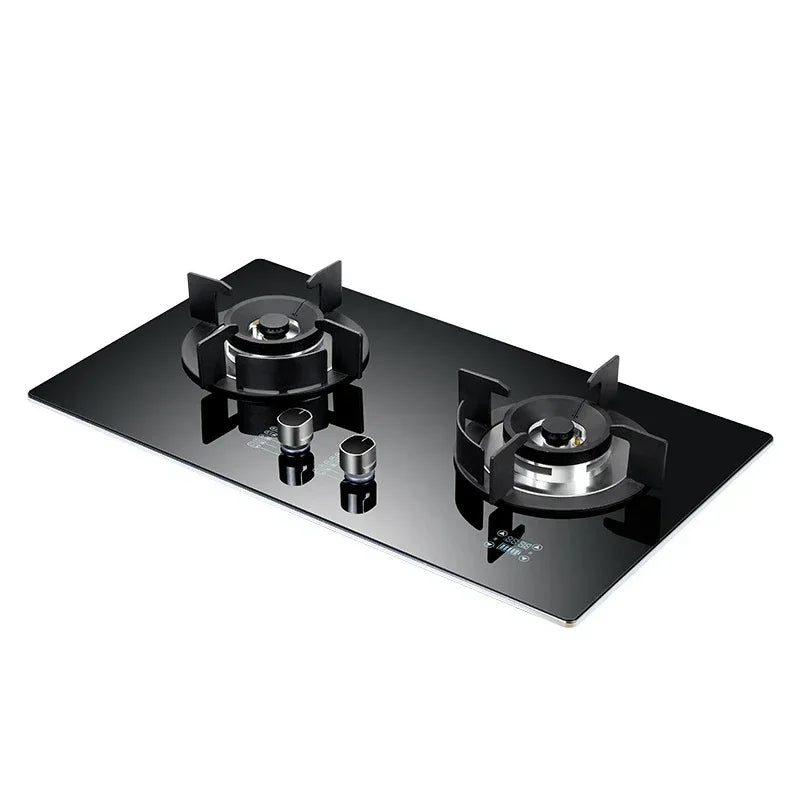 DC330 Gas Stove Household Desktop Embedded Double Stove Natural Gas Liquefied Gas Stove/Toughened Glass Panel.