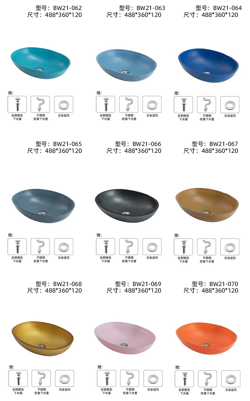 Farbiges, transparentes Badezimmerwaschbecken aus gehärtetem Glas, Hotel, modernes Aufsatzwaschbecken, Waschbecken mit Wasserfall-Wasserhahn, 49 x 35 x 13 cm