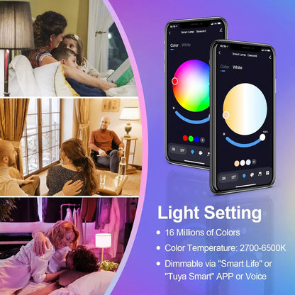 LED-Glühbirne E27 Bluetooth 9W 806LM Smart LED dimmbare Glühbirne, warmweiß (2700K) kaltweißes (6500K) Licht, 2St.