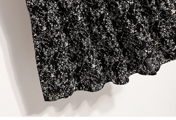 Zjaiss Autumn 2025 Floral Pleated A- Line Skirt Vintage Draped Elegant Chinese Style Women's Half-length Skirts With Lining