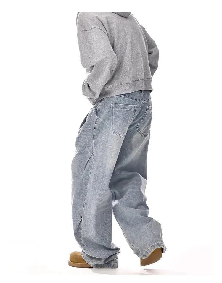 Y2K Men's Baggy Jeans Unisex Trendy Casual Wide-Leg Denim Pants High Street Quality American Style Streetwear Oversize Trousers.