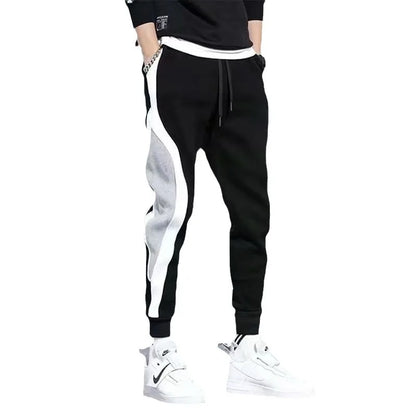 Men's Sports Pants Spring Autumn Male Loose Fitting Leggings Patchwork Running Training Casual Pants Fashion Outfit Trousers.