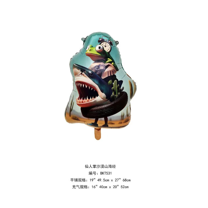 Italienisches Brainrot-Ballon-Set, Babyparty-Party-Ballon, Tralalero Tralala TungTungTungSahur-Luftballons, Dekoration, fotografische Requisite.