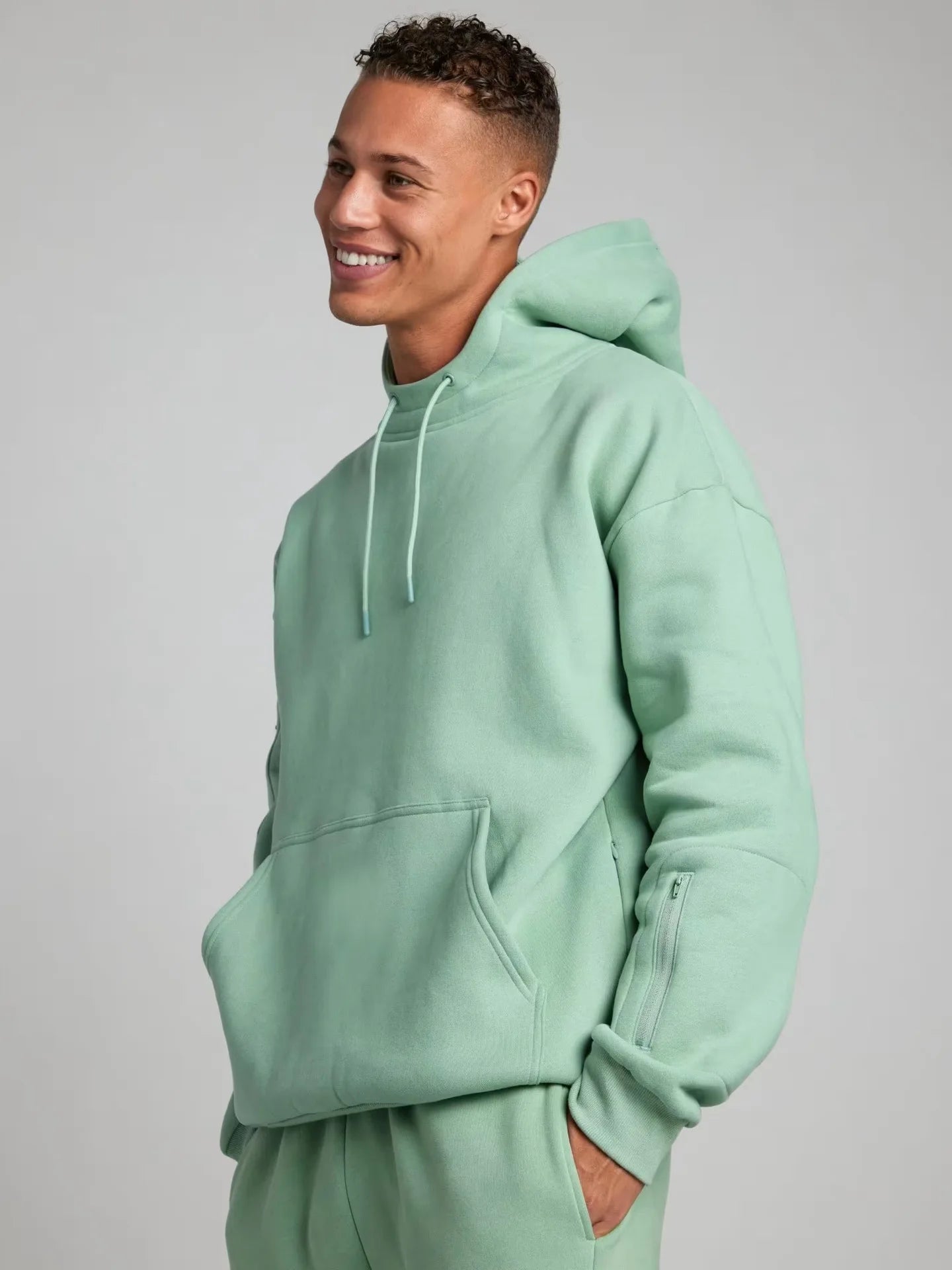 2025 Fitness Workout Outfits Autumn Winter Women Man Tracksuit Sport Pocket Sweatshirt Hoodies Sweatpants 2 Two Piece Set Lover.