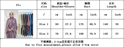 Two Piece Muslim Sets for Women Luxuru Dubai Hijab Abaya Dress Ramadan Saudi Arabia Modest Clothing Islamic Solid Church Outfits.