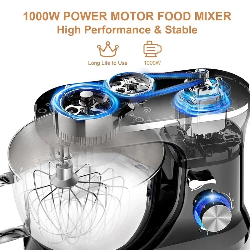 Electric Stand Mixer, 8 Speed Tilt-Head,  4.5L Stainless Steel Bowl, Kitchen Electric Mixer with Dough Hook, Wire Whip & Beater.