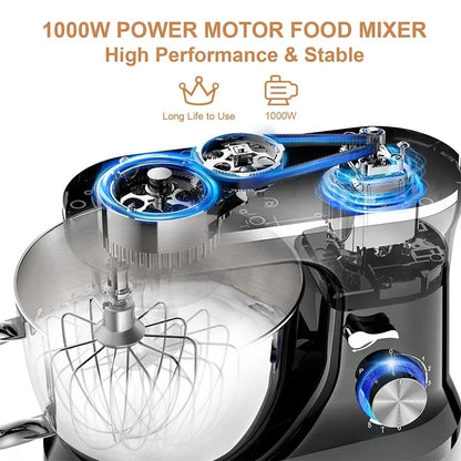 Electric Stand Mixer, 8 Speed Tilt-Head,  4.5L Stainless Steel Bowl, Kitchen Electric Mixer with Dough Hook, Wire Whip & Beater.