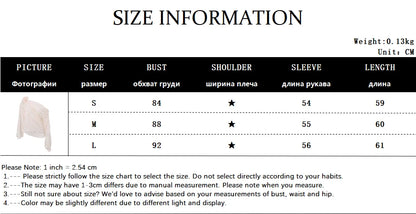 WhereMery Sexy Irregular Oblique-neck Flower Applique T Shirt Summer Off Shoulder Fashion Long Sleeve Crop Tops Street Mesh Tees.