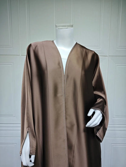 Ramadan Satin Open Kimono Abaya Dubai Luxury 2025 Muslim Kaftan Dress Abayas Women Islam Clothing Robe Femme Musulmane Kebaya