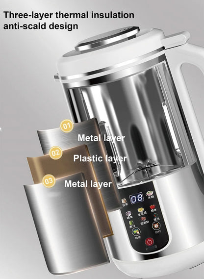 110V/220V Soy Milk Machine Electric Juicer Multifunctional Wall Breaking Machine Kitchen Auto Heating Rice Paste Machine 1200ml.