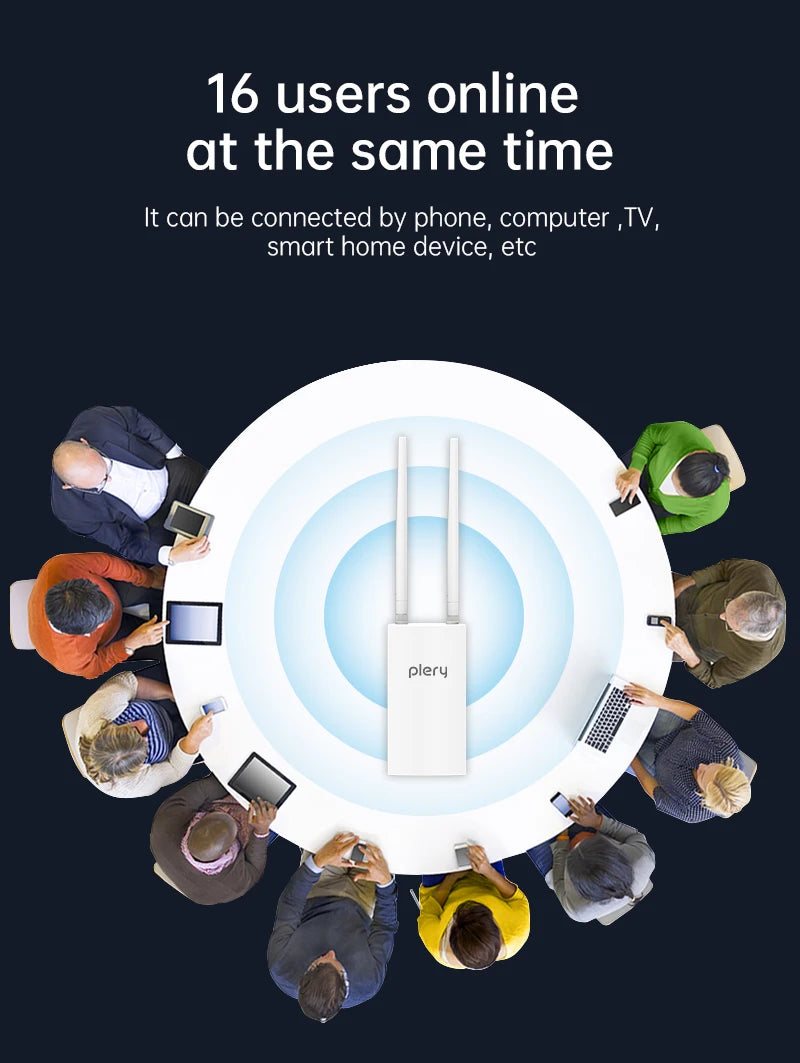 Plery IP66 CAT4 AX300 4G Router WiFi6 Outdoor Router For IP Camera/CPE 300Mbps Global LTE Router POE/DC Power 2*5dBi Antennas.