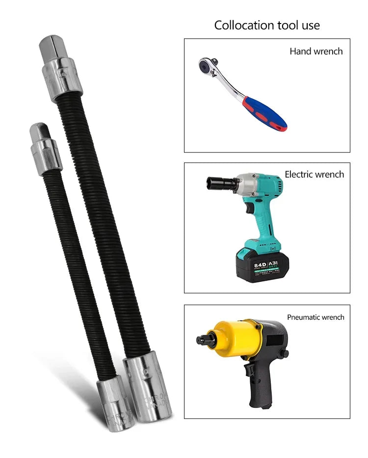 Elektrischer Schraubenschlüssel, elastischer Adapter, universeller weicher Schaft, schneller Ratschenschlüssel, Handfeder-Verlängerungsstange, Relaisstangenhülse, Verlängerungsstange