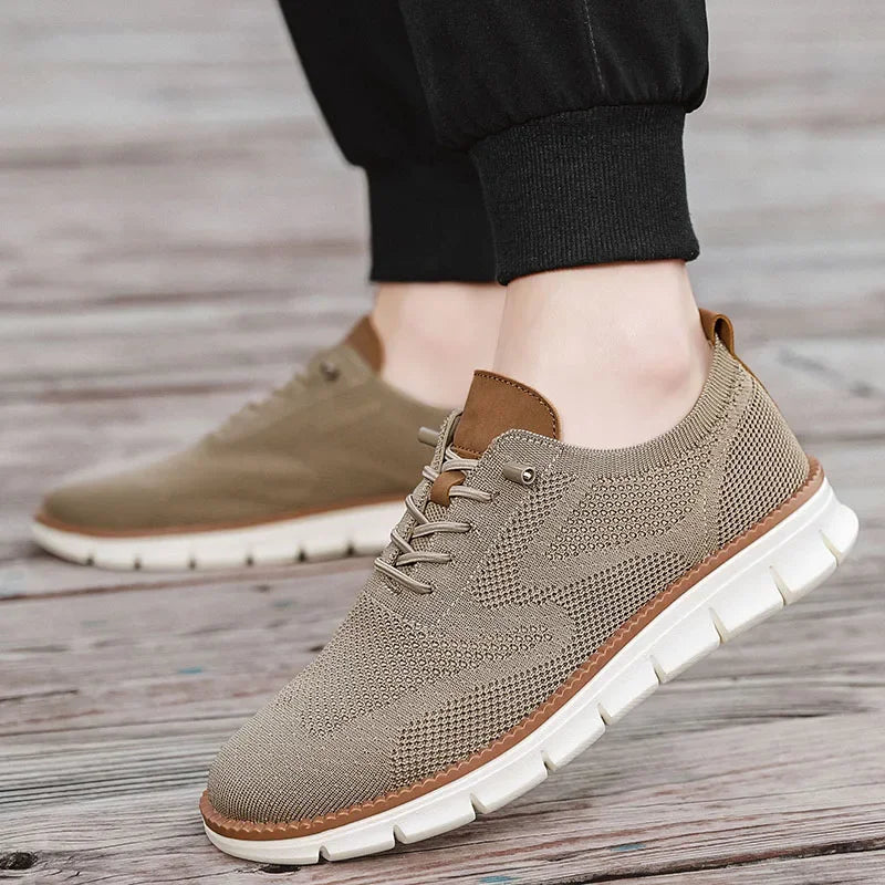 Herren-Freizeitschuhe, klassische, atmungsaktive Brogue-Flats, dämpfende Farbblock-Design-Kleiderschuhe, vielseitige Turnschuhe, leicht