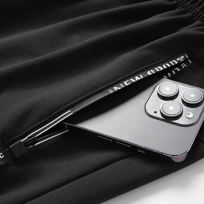 Summer Big Size Men's Pant Drawstring Stretch Sport Jogger Trouser Male Plus Large Fit Zip Pocket 4XL 5XL 6XL 7XL 8XL Grey Black.