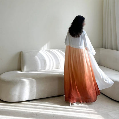 Ramadan Open Chiffon Kimono Abaya Kaftans Turkey Islam Muslim Dress Prayer Clothes Women Djellaba Kebaya Robe Femme Musulmane.