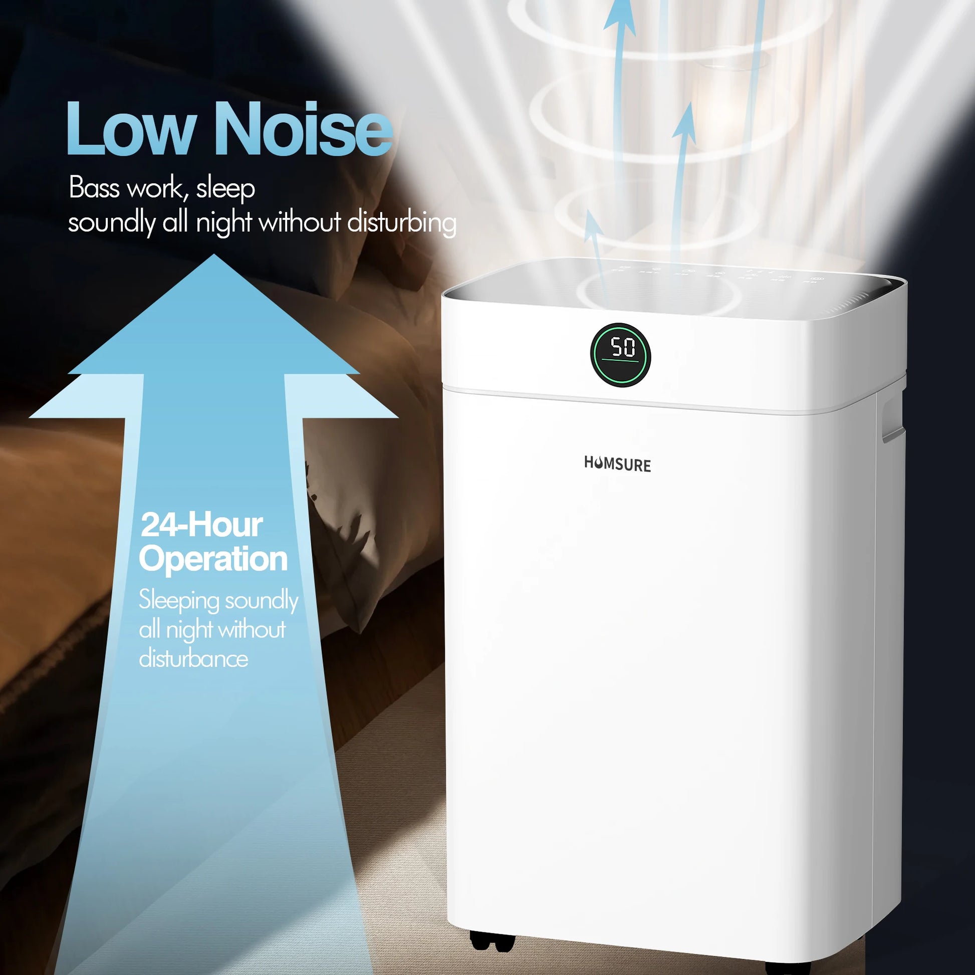 Dehumidifier 20 L, Dehumidifier Cellar Rooms with Digital Display, 24H Timer, Automatic Defrosting, Dry Clothes, Continuous Drai.