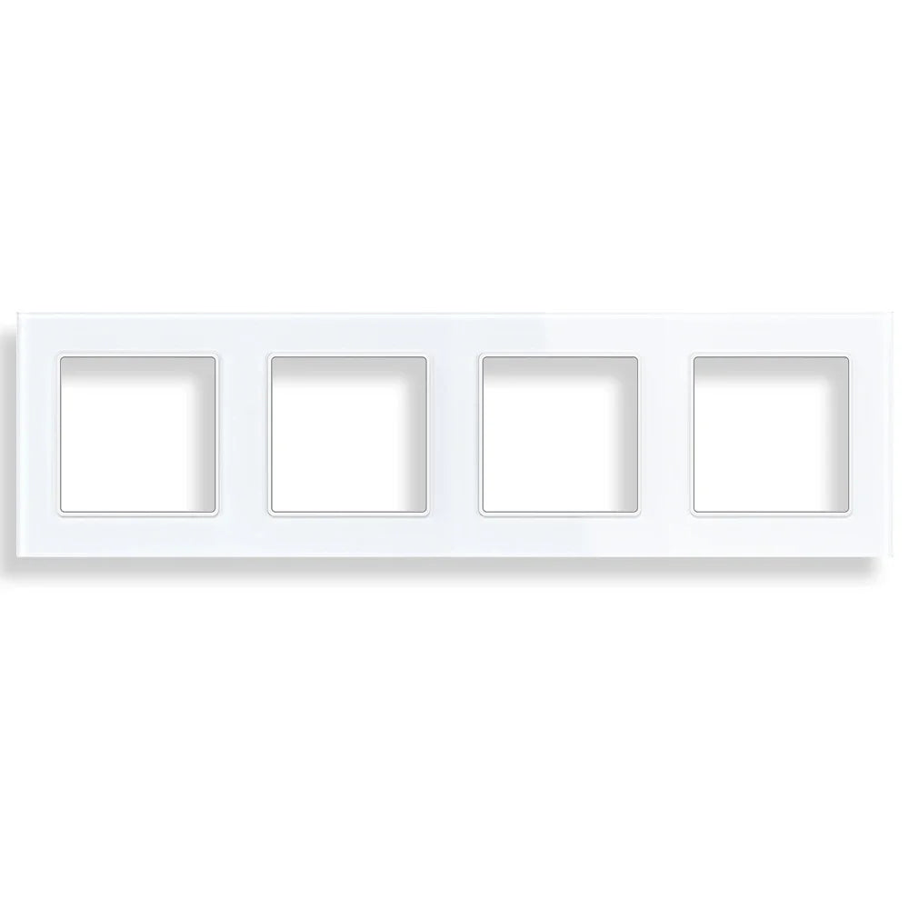 SRAN F6 Serie mehrere Rahmen Weiße Panel aus gehärtetem Glas, EU FR UN-Steckdosen und Schalter Dimmer-Lüfter-Fußlampe Rj45-Modul DIY